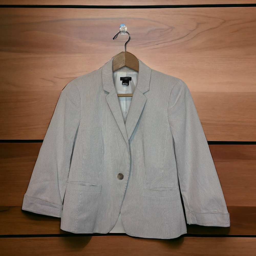 Ann Taylor Petite 8P Seersucker Blazer
